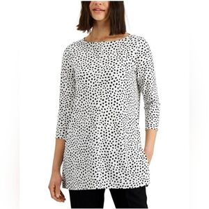 Alfani Women's Boat-Neck 3/4-Sleeve Printed Tunic